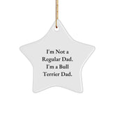 Bull Terrier Dad Gifts from Family, Funny Star Ornament for Bull Terrier Dog Lovers, Christmas Unique Gifts - Image 1